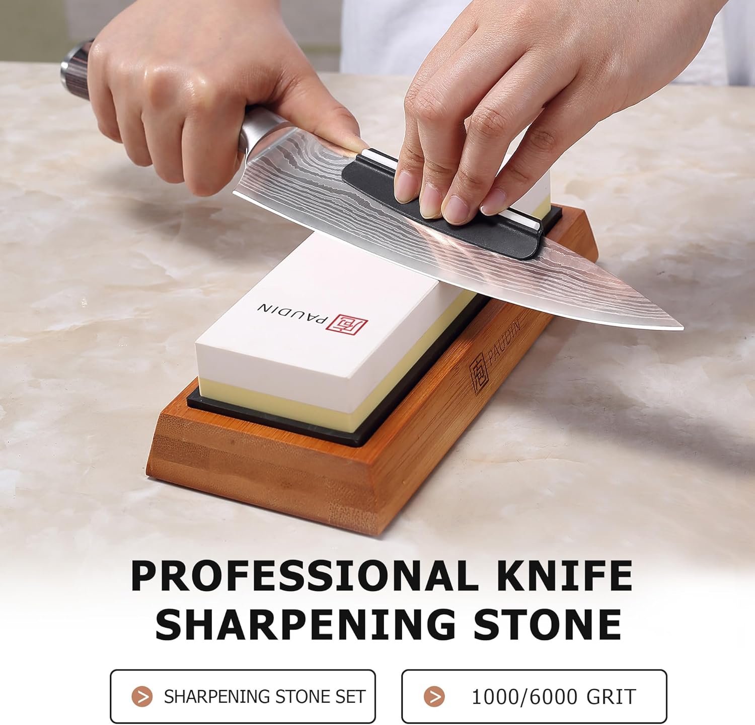 Premium Whetstone Knife Sharpener Stone Kit 1000/6000 Grit KW1